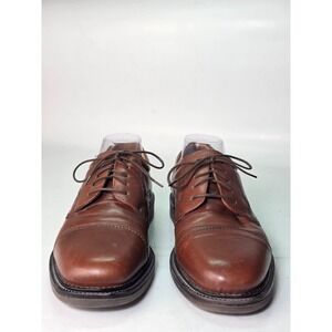 BORELLI Men's Dress Shoes Size 11 Brown Leather Oxford Cap Toe Classic Italy